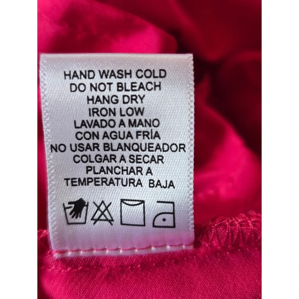 Love Tree Hot Pink Pleated High Waist Shorts Womens Large 6892PH Elastic Back